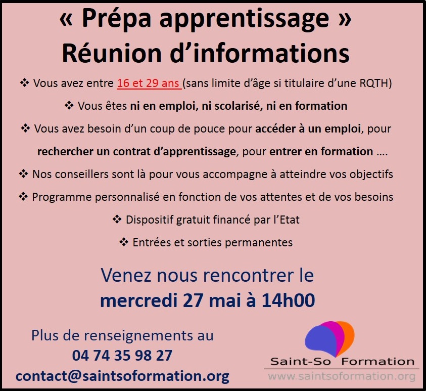 Réunion info Prépa Apprentissage